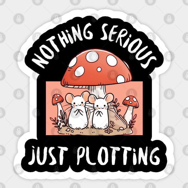 Mice Plotters Under Mushroom Sticker by Eine Creations